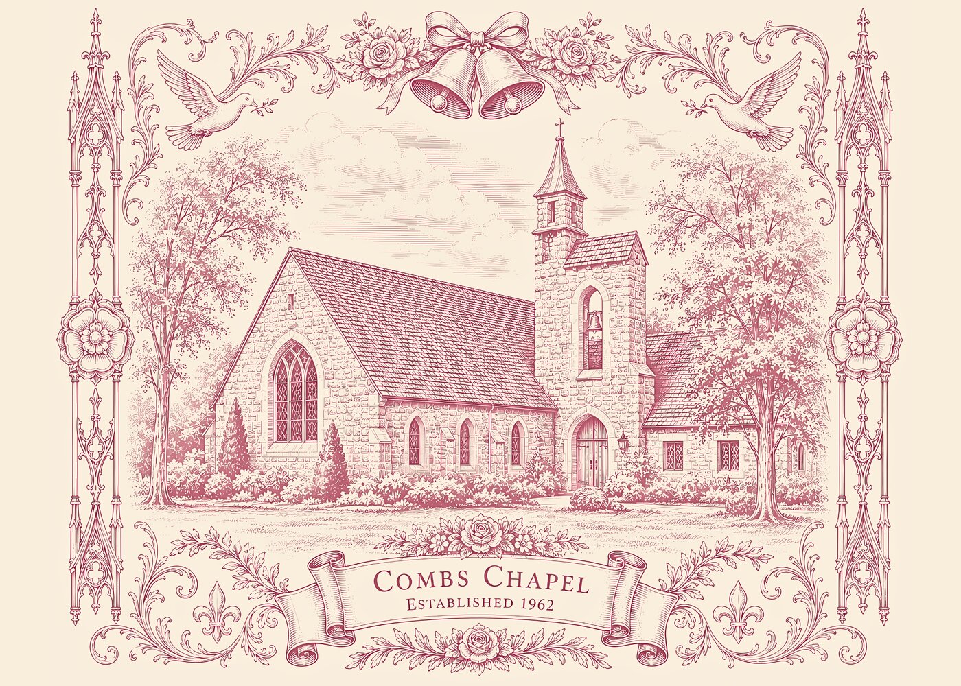 Combs Chapel — Toile de Ville Print